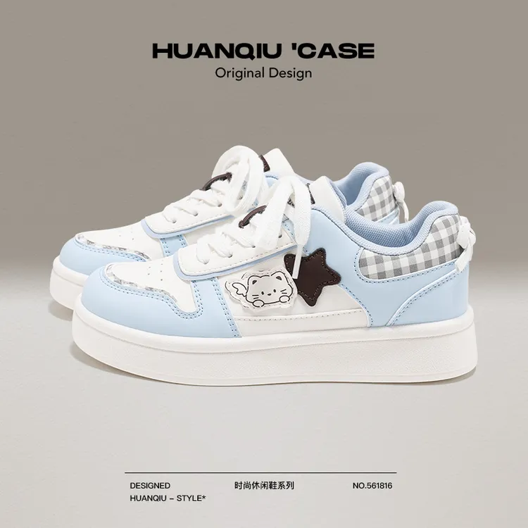环球小白鞋女2025秋季新款厚底板鞋女百搭学生复古休闲运动鞋子女
