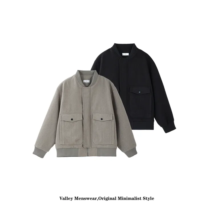 【山谷W108】秋冬外套树纹呢夹克日系散口袖简约风