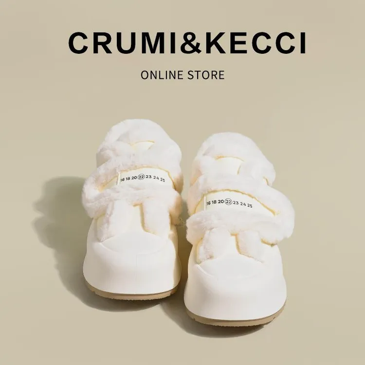 【澳门专柜正品】CHAFLSE&KELIH 可爱厚底鞋女冬加绒2025新款魔术贴