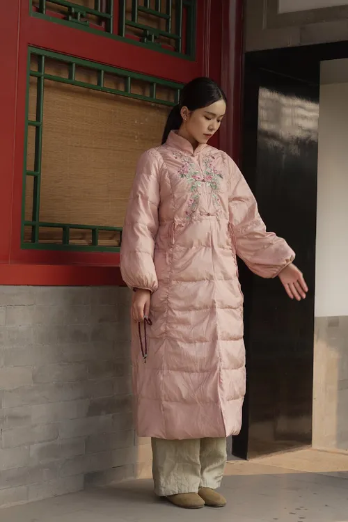 大吉原创文艺复古中式复古羽绒服国风收腰白鸭绒保暖羽绒服3212