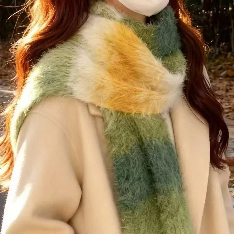 十刻雪宝同款平替围巾手工编织diy材料包渐变毛线墨染山水送男友