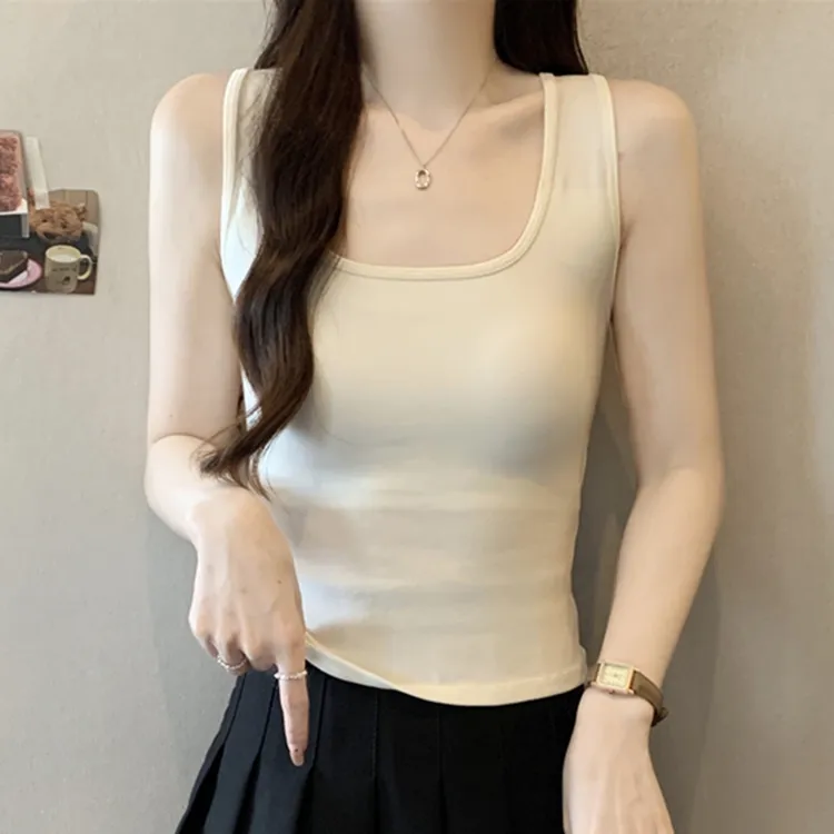 纯欲吊带背心女士秋季2025新款蕾丝拼接胸垫一体美背内搭外穿上衣