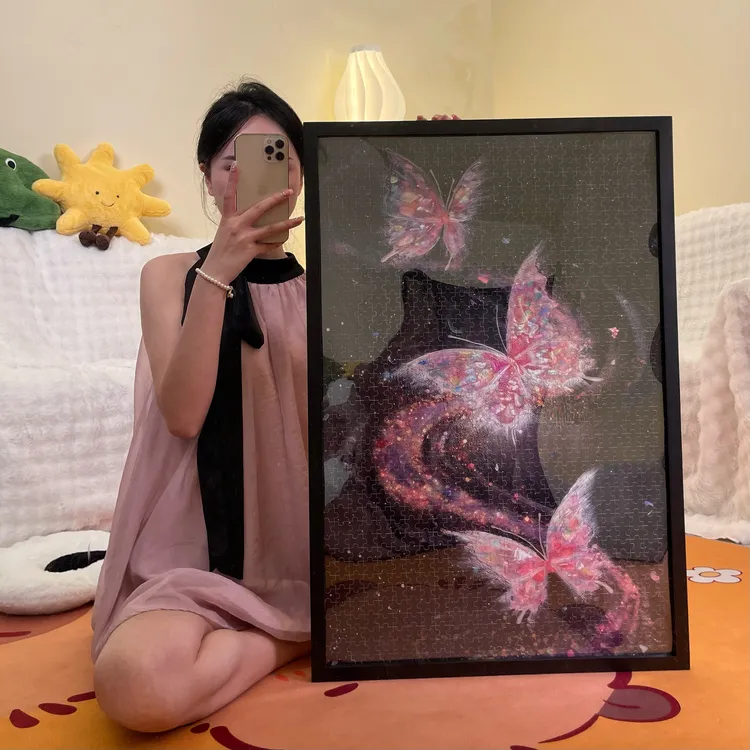 《蝴蝶之舞》超浪漫治愈系木质拼图顺丰包邮积木拼豆小众生日礼品