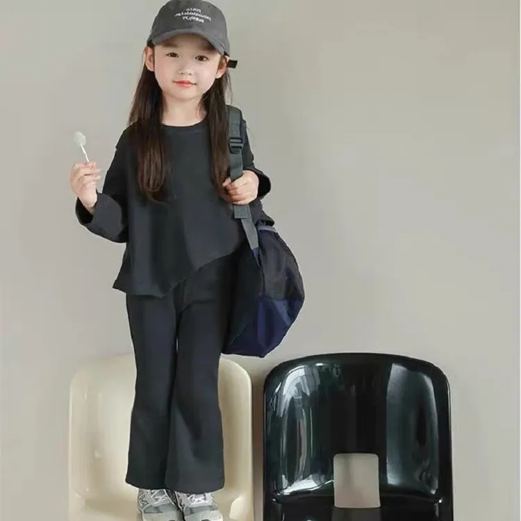 女童春季套装新款韩版洋气网红时髦儿童春装针织两件套