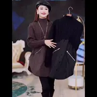 0226【凡家衣橱】气质时尚百搭洋气显瘦加棉拼接针织上衣秋冬