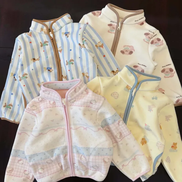 甜美女宝宝秋冬奥粒绒保暖外套女童冬装立领儿童装外穿休闲上衣潮