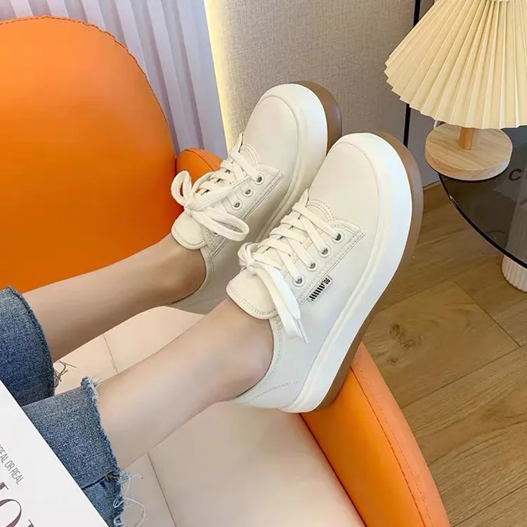 【米格格女鞋】2025秋季真皮网红轻奢小白鞋休闲板鞋久穿不累大头鞋