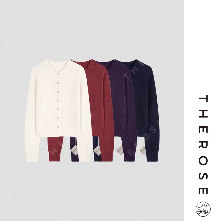 之柔【L~P高阶玩家 开衫】意大利进口纱线圈圈纱圆领休闲气质上衣女