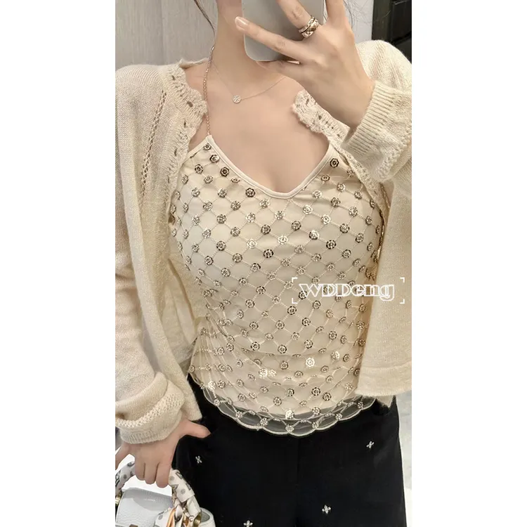 王等等【富家千金】2025秋冬原创马海毛开衫+吊带套装U225Z17008