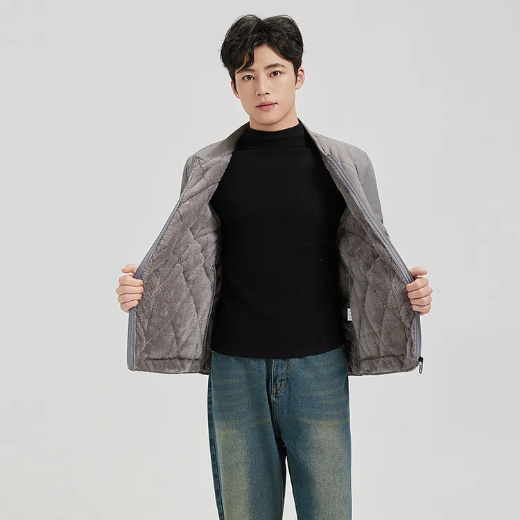 男士加绒加厚保暖棉服时尚休闲秋冬防寒棉衣内胆冬季贴身小棉袄