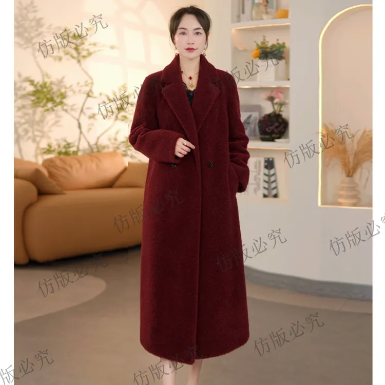 【钱老板】6637时尚穿搭女装休闲羊毛外套女士冬白鹅绒服气质百搭