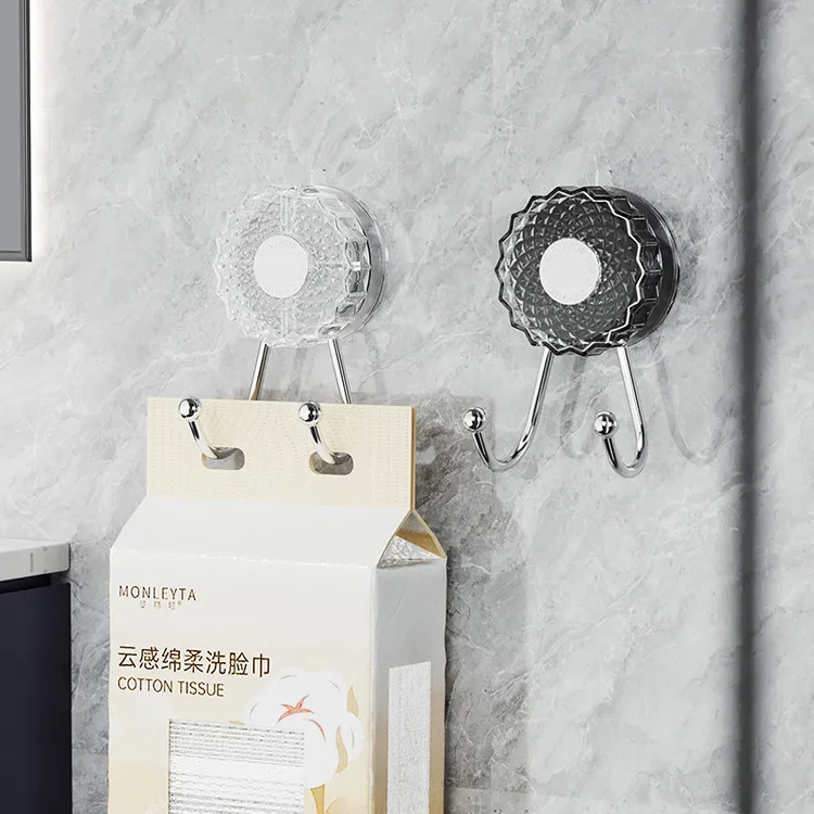 吸盘挂钩免打孔强力承重卫生间无痕吊钩门后真空挂衣抽纸粘钩