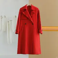 【半价q仓-唐长老自营】40171女装毛呢外套B72-11双面呢大衣显瘦