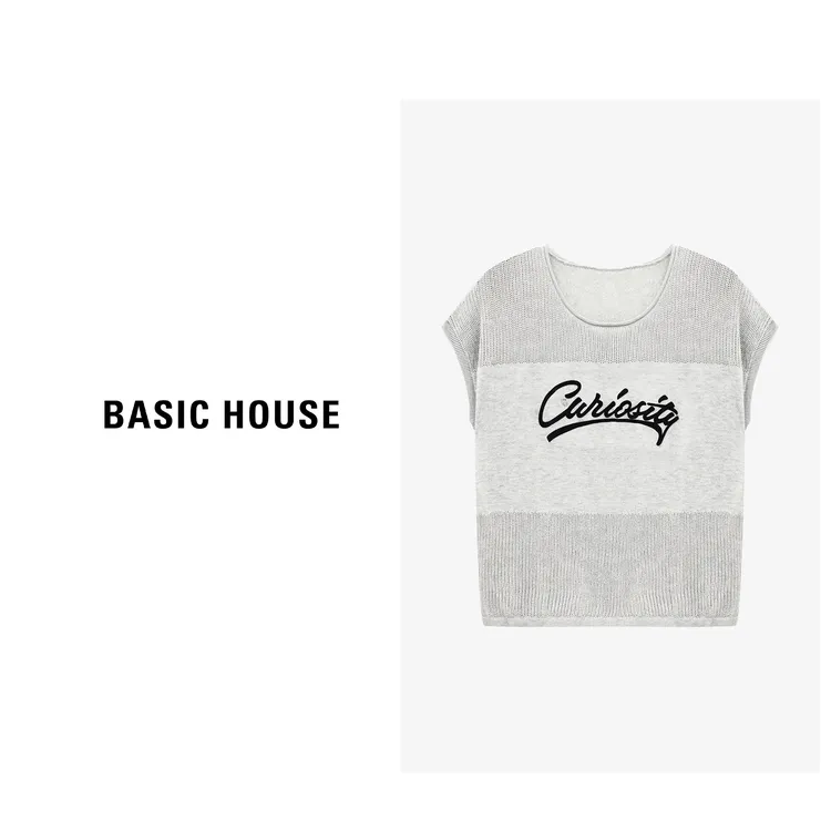 Basic House/百家好夏季透气半无袖短袖针织衫-B0625B5AAN2