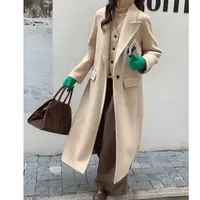 JIALENI佳乐妮假两件长款羊毛双面呢外套8550