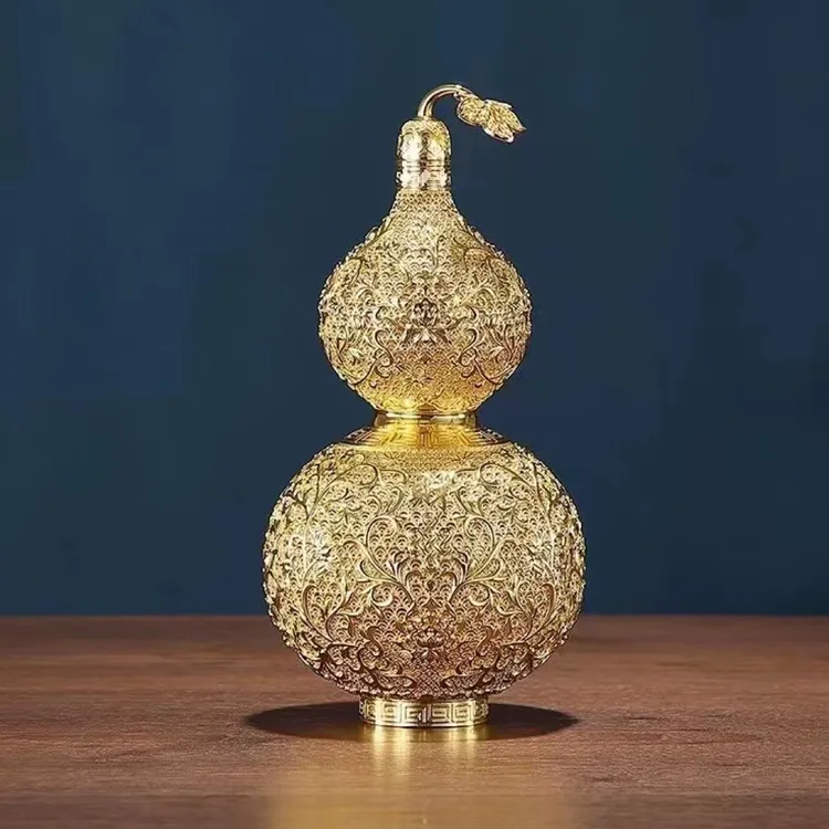 全铜摆件花丝吉祥葫芦客厅玄关办公室桌面装饰品乔迁礼品