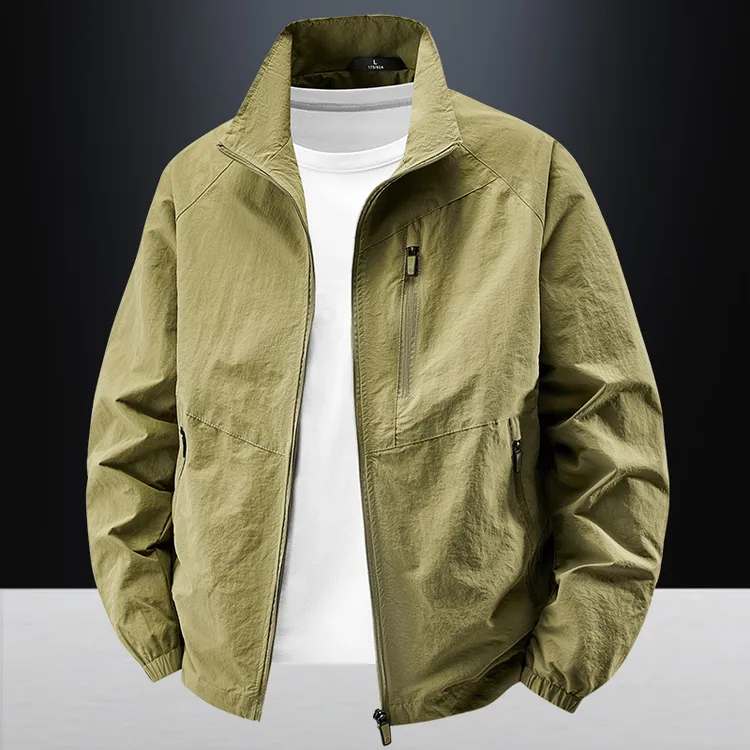 2025新款春秋季冲锋衣商务夹克立领运动休闲户外大码外套96858