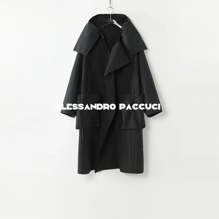 AP洛哥51007FY【黑标系列】韩国进口棉质连帽纯色时尚百搭风衣 春