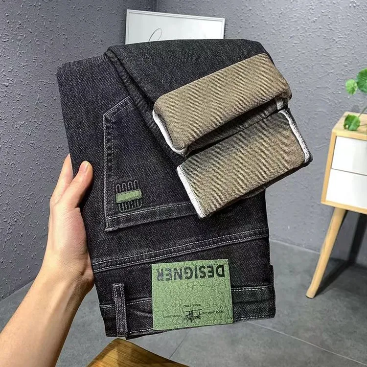 时尚休闲男士潮流百搭春夏薄款水洗弹力直筒牛仔裤男装男裤轻奢短