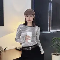 【丽姐女装】彩色抽条｜无肩不滑 韩系滑糯亲肤修身气质T恤M0502
