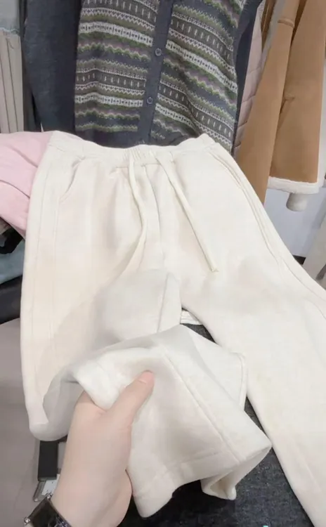 米蓝家！垂感加厚巨保暖遮胯阔腿拖地裤加绒女裤8688