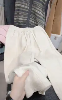 米蓝家！垂感加厚巨保暖遮胯阔腿拖地裤加绒女裤8688