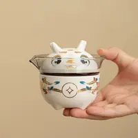 卡通旅行茶具套装户外便携随身包陶瓷快客杯一壶三杯商务礼品定制