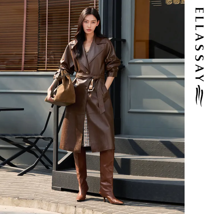 【曼彻斯特皮衣】ELLASSAY歌力思25秋季羊皮革高级皮衣EWE363X00600