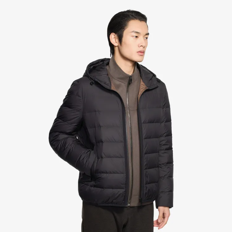 劲霸男装男士夹克轻薄羽绒服短款连帽休闲外套|BRDE3113