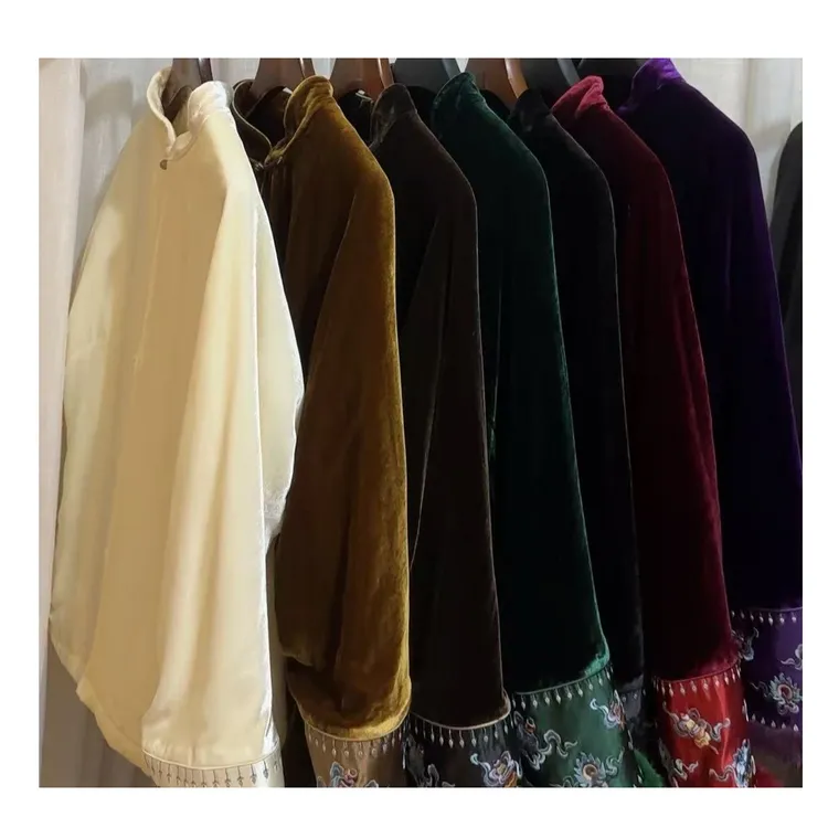 娜家丝绒刺绣秋冬冬季网红长款百搭洋气半高领棉服NJA(01100)上衣