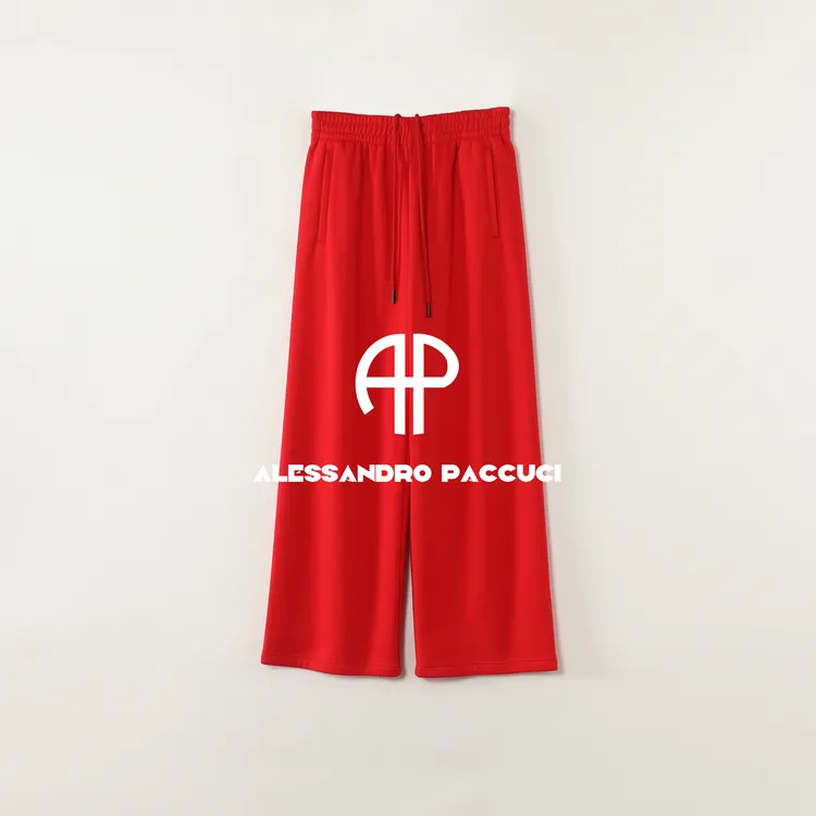 AP洛哥61016KU【水彩笔】棉质松紧系带腰多色时尚休闲百搭直筒长裤