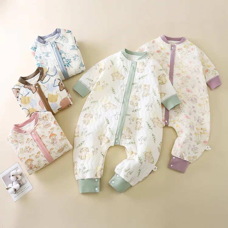 童泰童品睡袋秋冬款夹棉分腿睡袋宝宝棉质a类爬服婴幼儿防踢