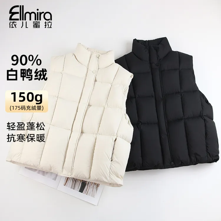 【盈芝】9681女童羽绒马甲加厚儿童上衣外穿黑色中大童装冬季潮款