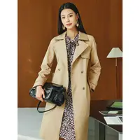 JZ玖姿商场同款经典英伦风气质双排扣风衣女2025新款JWFC41102
