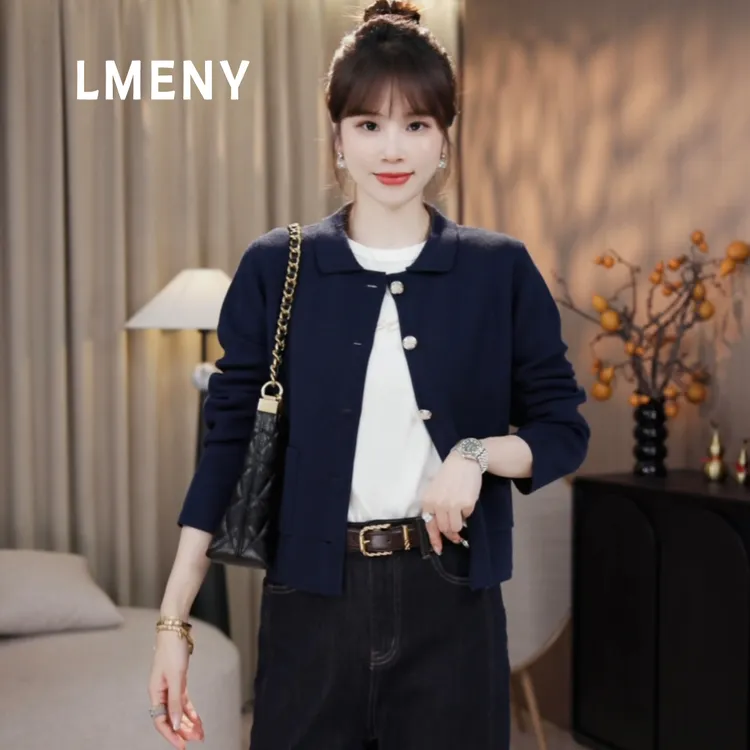 LMENY“织屿”秋天衣橱刚需款～小翻领桑蚕丝羊毛毛衫外套25CM015