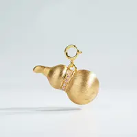 首发价【鹿鸣】18k金精工侧挂葫芦吊坠23*12mm  0.7g±0.1不含链 G99