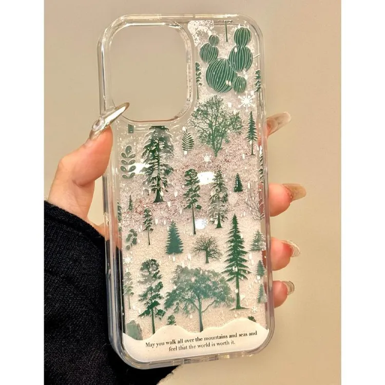 GGBond雪山森林雪花流沙手机壳15适用苹果16小米17vivoppo华为P80