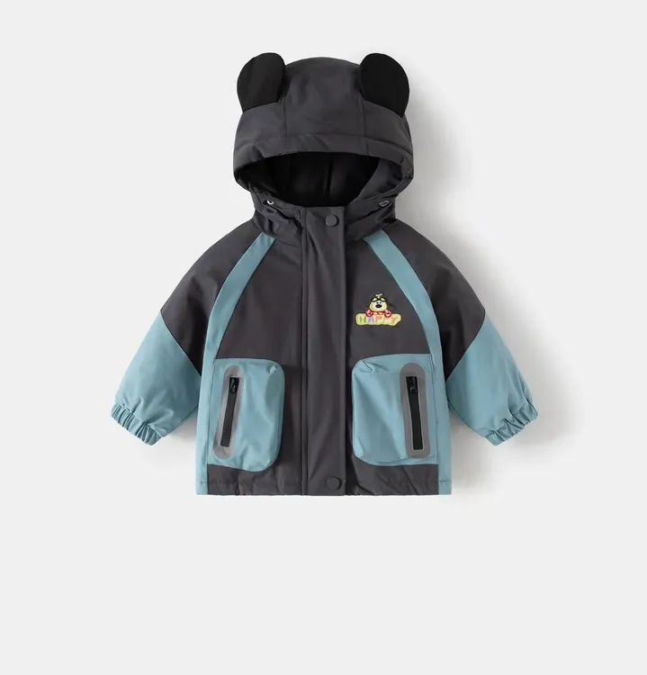 【登山派克服】儿童款兔毛绒加绒加厚防风防水保暖冬装男童儿童外套