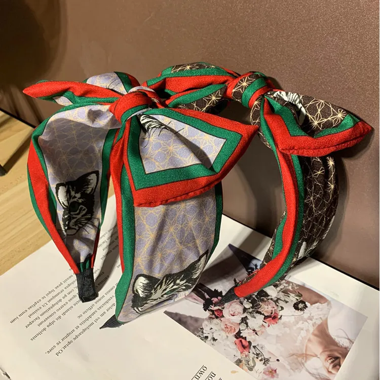 ins韩国气质复古发箍女百搭甜美网红蝴蝶结头箍宽边优雅猫咪头饰