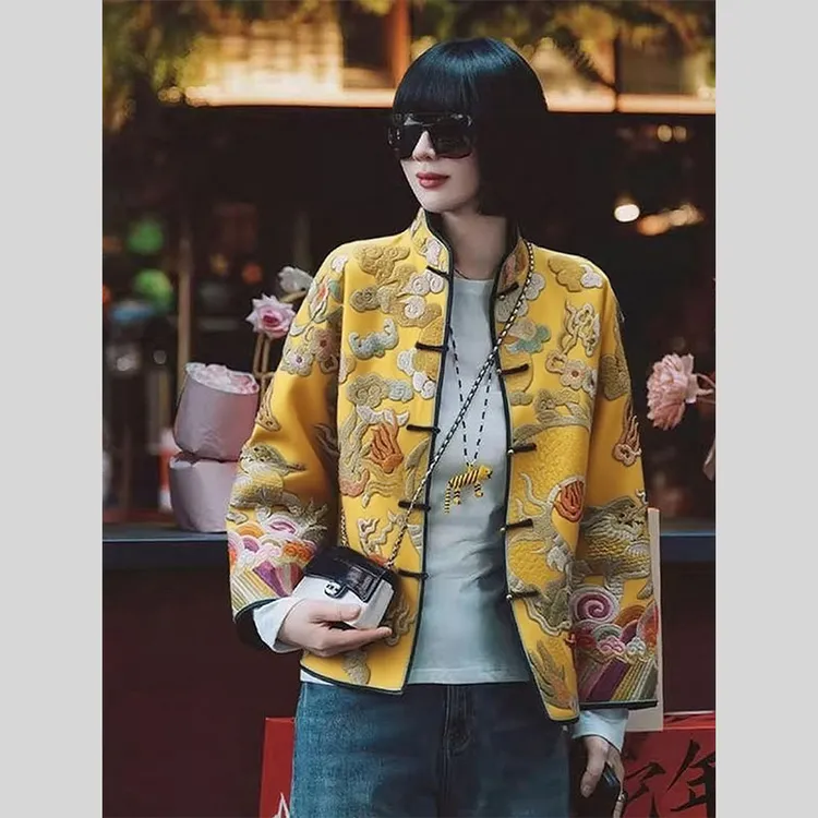 气质高端新中式女装国风刺绣外套女2025秋季新款改良唐装复古上衣