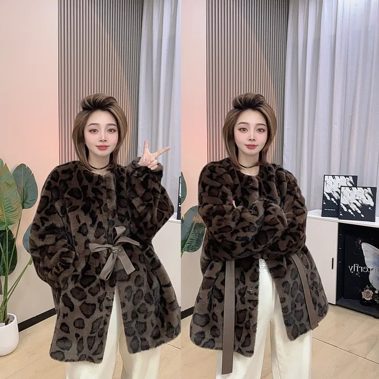 【萍萍推荐】慵懒风韩版豹纹时尚外套网红百搭