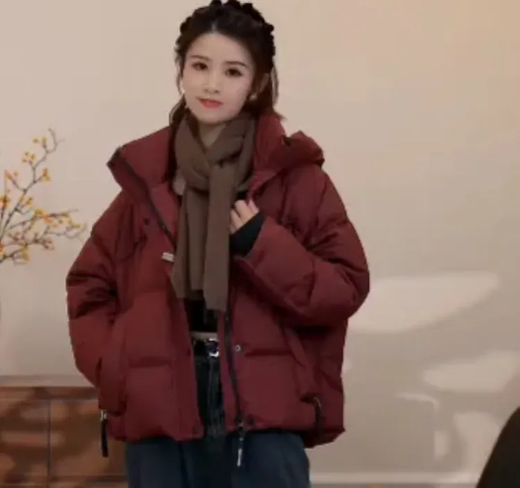 冬季新款厚款连帽韩版宽松休闲时尚百搭羽绒服女加厚保暖外套