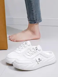 春夏新款女生春夏季休闲百搭尤莱特半托休闲鞋YDW413-白色