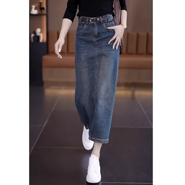 牛仔半身裙子女高腰春秋夏女款2025新款显瘦中长款下身裙时尚半裙