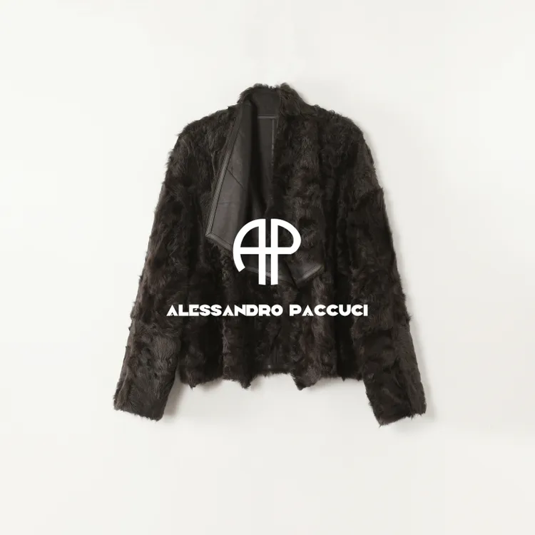 AP洛哥54051CM黑标/双面穿小湖羊皮毛一体简约宽松时尚外套