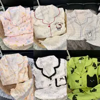 【春秋云朵细纱绵多款】长袖可爱卡通小狗睡衣女孩春秋季学生家居服