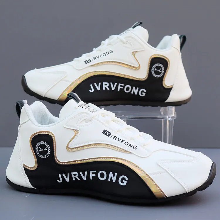 高端轻奢时尚休闲鞋男鞋秋冬季皮面防水运动鞋舒适潮鞋软底跑步鞋