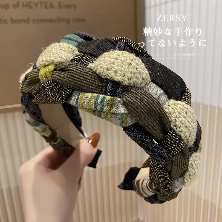 显脸小发箍女2025新款秋冬森系高颅顶麻花宽边压发头箍遮白发头饰