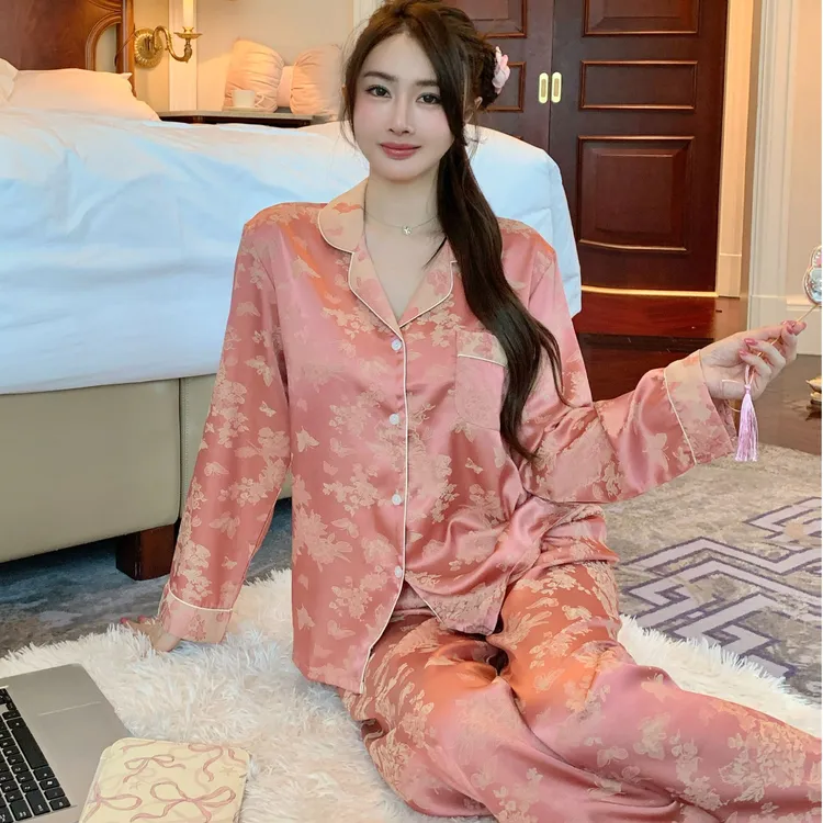 春秋季2025年新款睡衣女士长袖两件套冬季高级感家居服套装