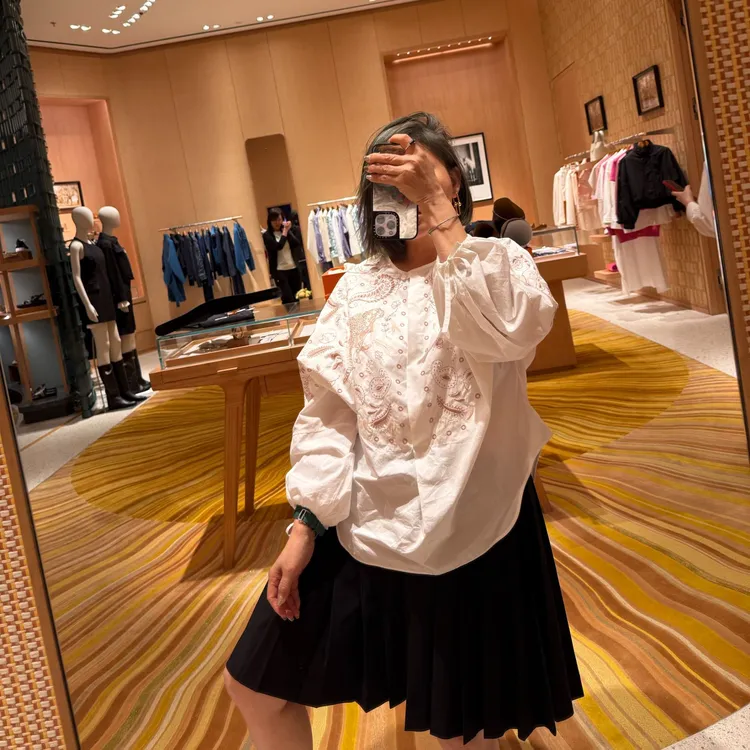 COCOLINDA | 100%棉法式四季休闲松弛度假风重工绣花衬衫K3410